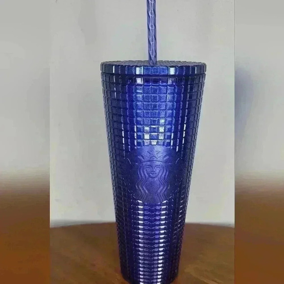 Starbucks Cobalt Blue Grid Cup Tumbler 2022 - Picture 1 of 6